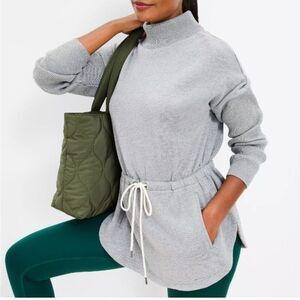 LOFT Lou & Grey Fluffy Fleece Drawstring Pocket Tunic Sweatshirt Medium